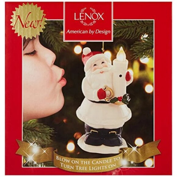 NEW Lenox Santa Porcelain Ornament Turn Tree On by Breath - Picture 2 of 2